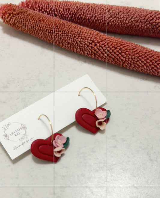 Heart Floral Hoops